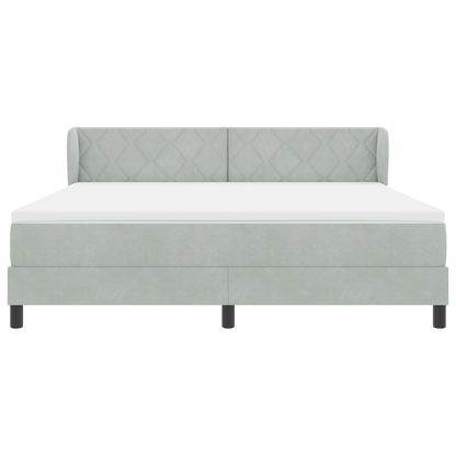 Boxspringbed met matras fluweel lichtgrijs 180x200 cm