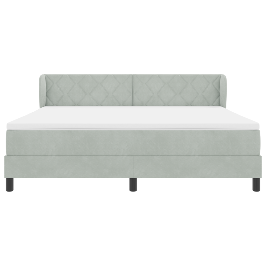 Boxspringbed met matras fluweel lichtgrijs 180x200 cm