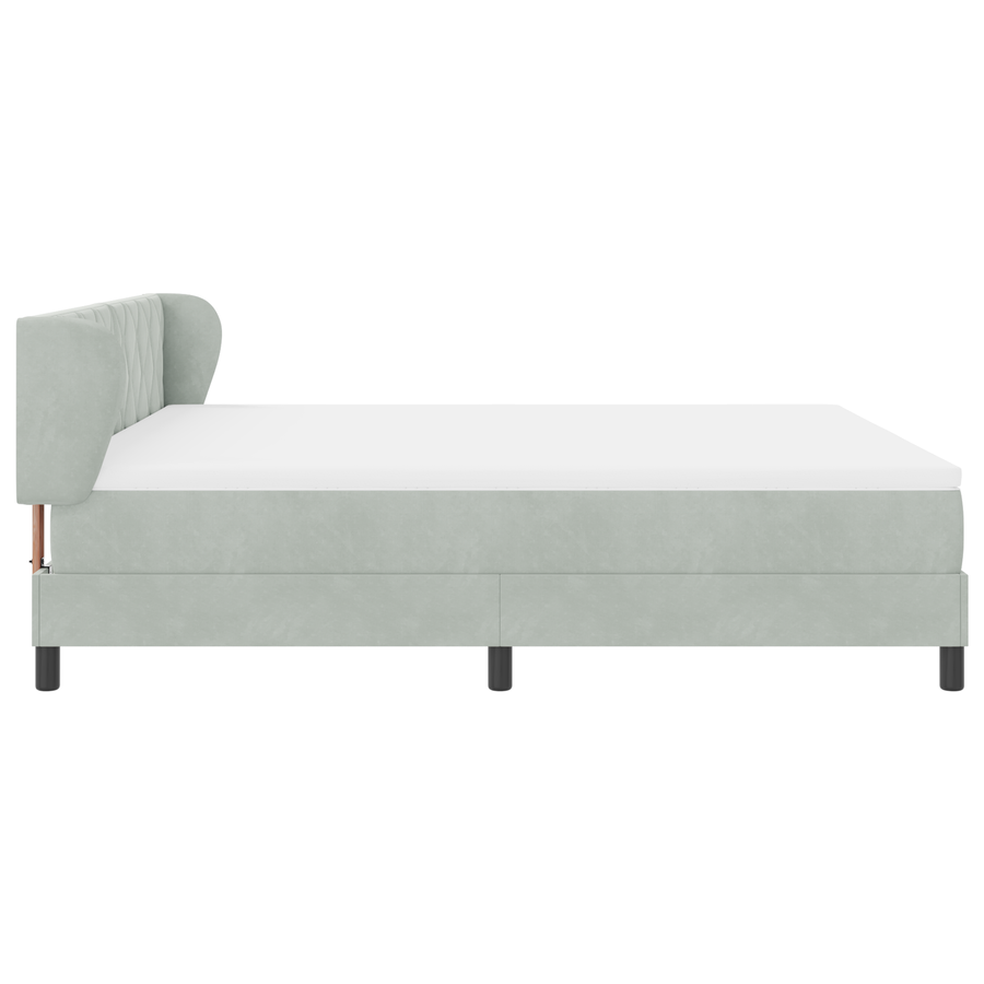 Boxspringbed met matras fluweel lichtgrijs 180x200 cm