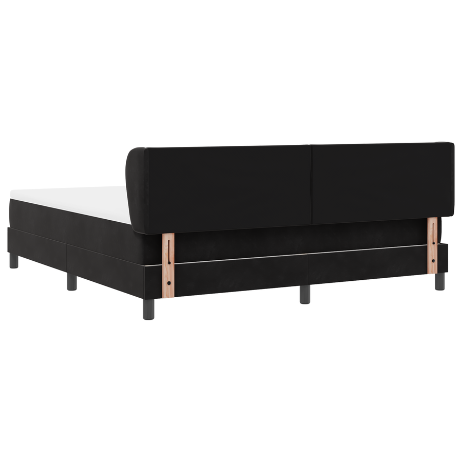 Boxspringbed met matras fluweel zwart 180x200 cm