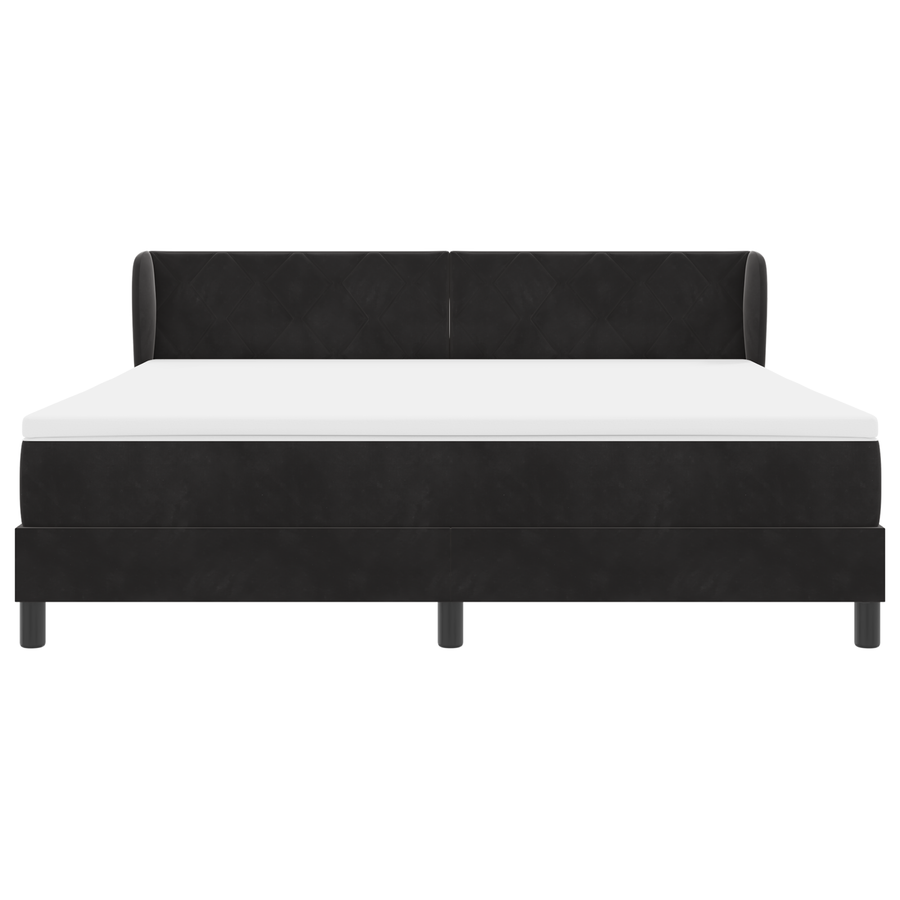 Boxspringbed met matras fluweel zwart 180x200 cm
