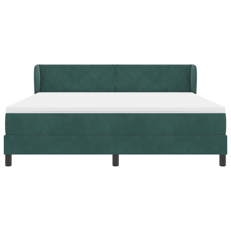 Boxspringbed met matras fluweel donkergroen 180x200 cm