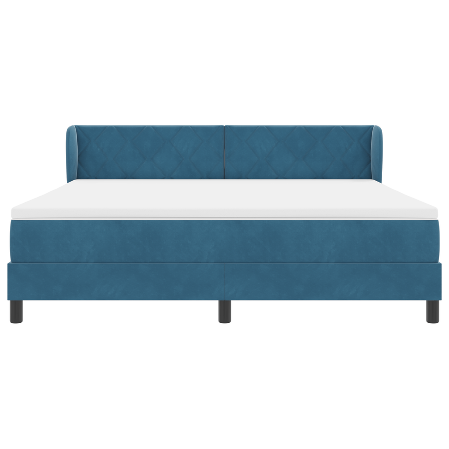 Boxspringbed met matras fluweel donkerblauw 180x200 cm