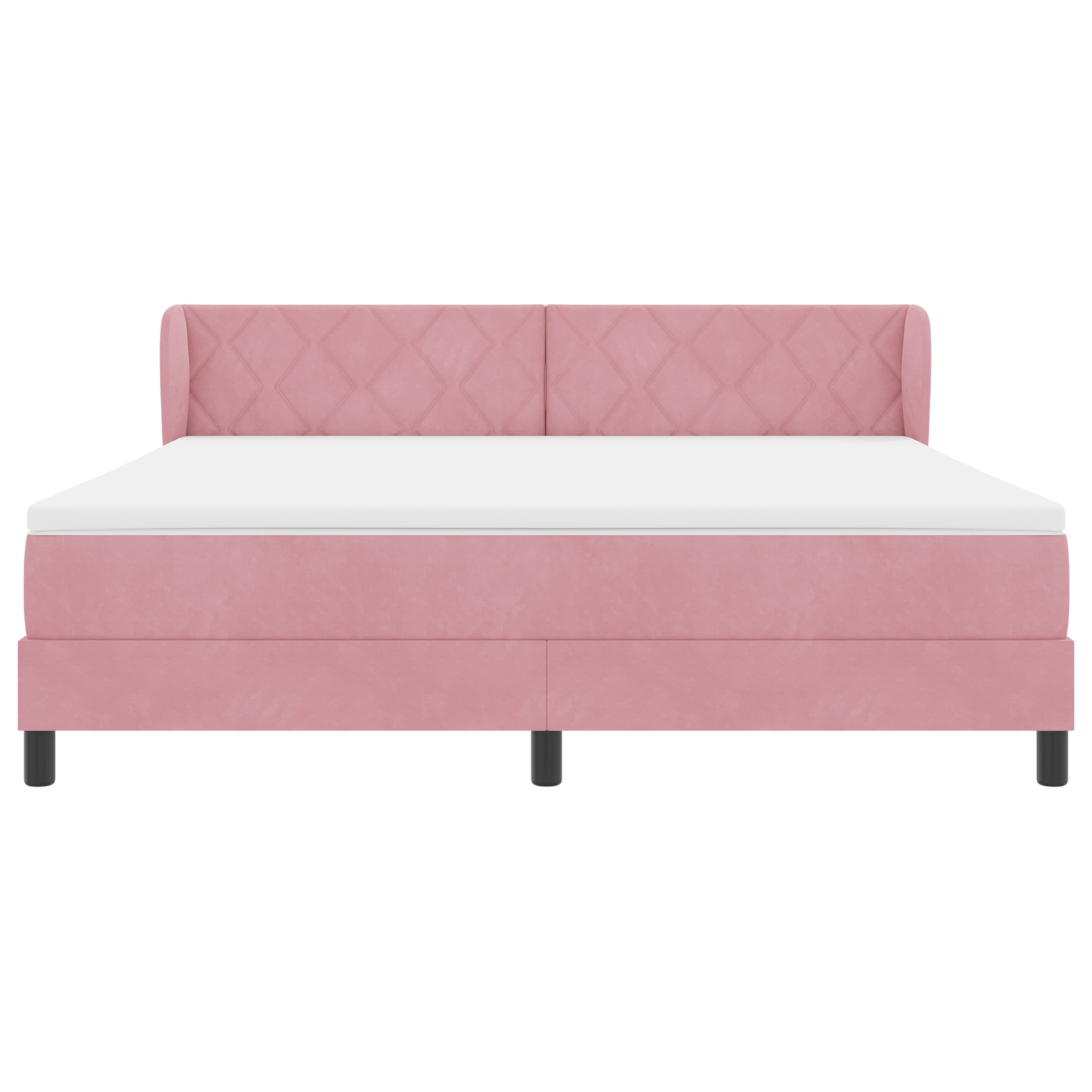 Boxspringbed met matras fluweel roze 180x200 cm