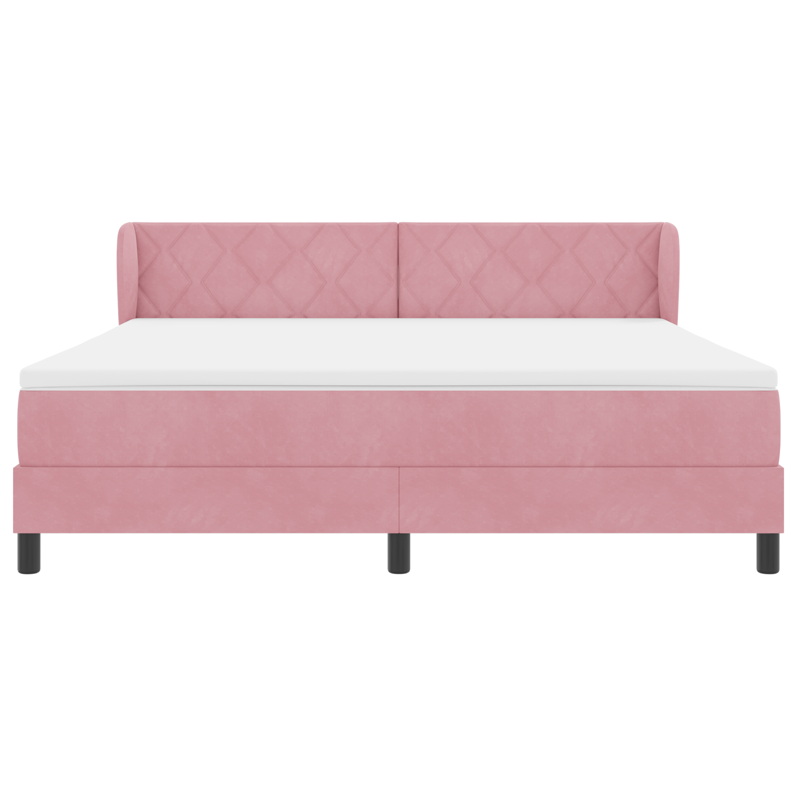 Boxspringbed met matras fluweel roze 180x200 cm