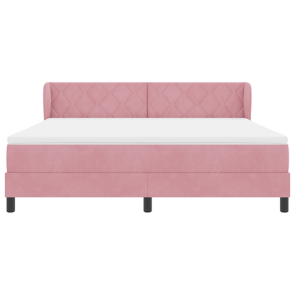 Boxspringbed met matras fluweel roze 180x200 cm
