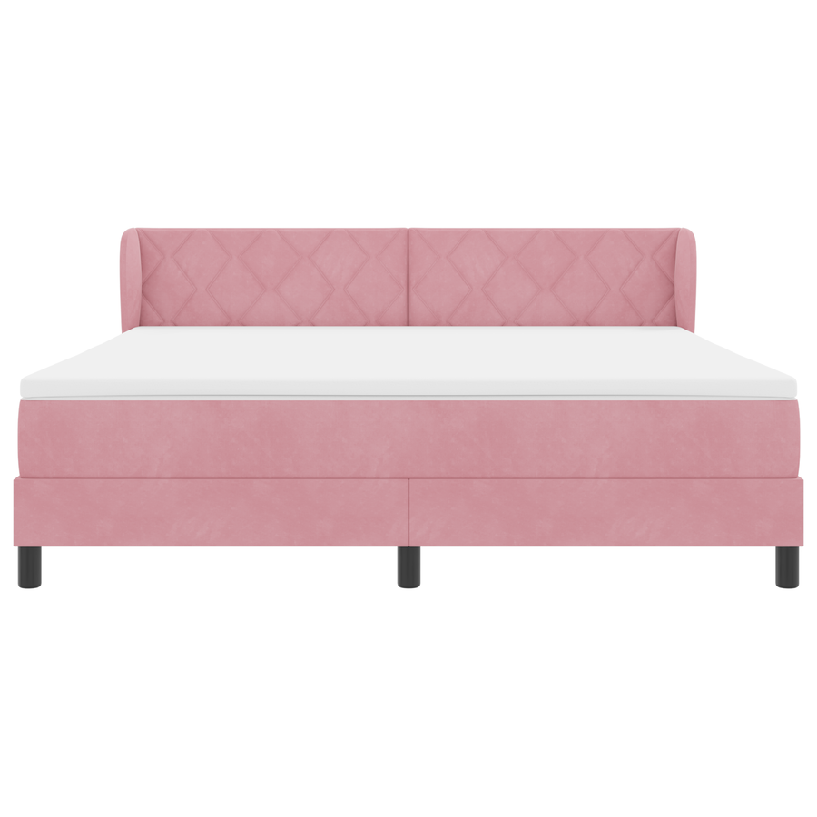 Boxspringbed met matras fluweel roze 180x200 cm