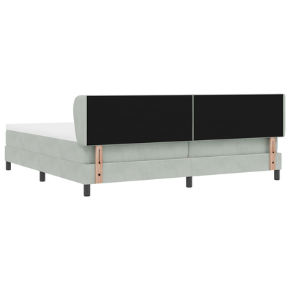 Boxspringbed met matras fluweel lichtgrijs 200x200 cm