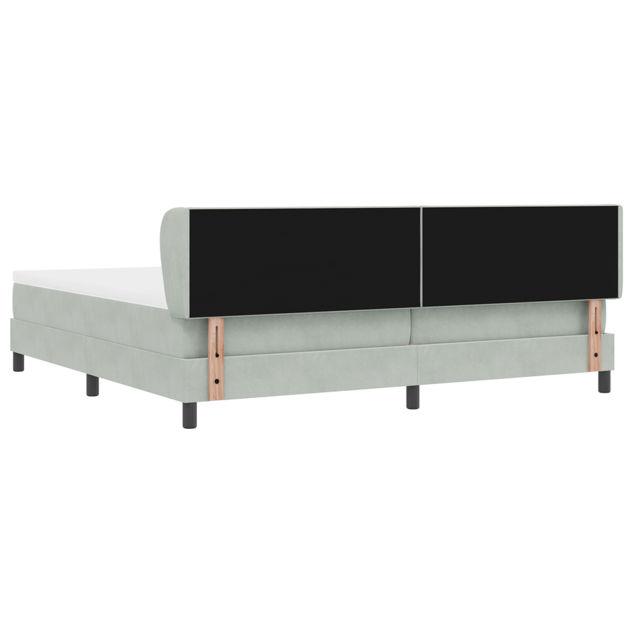 Boxspringbed met matras fluweel lichtgrijs 200x200 cm