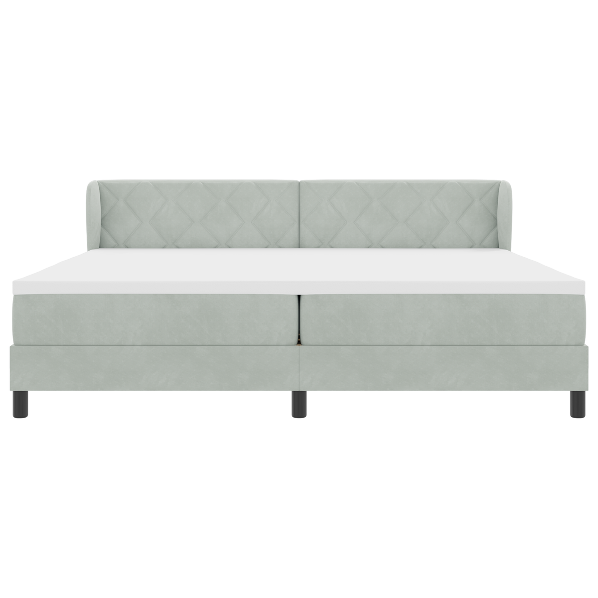 Boxspringbed met matras fluweel lichtgrijs 200x200 cm