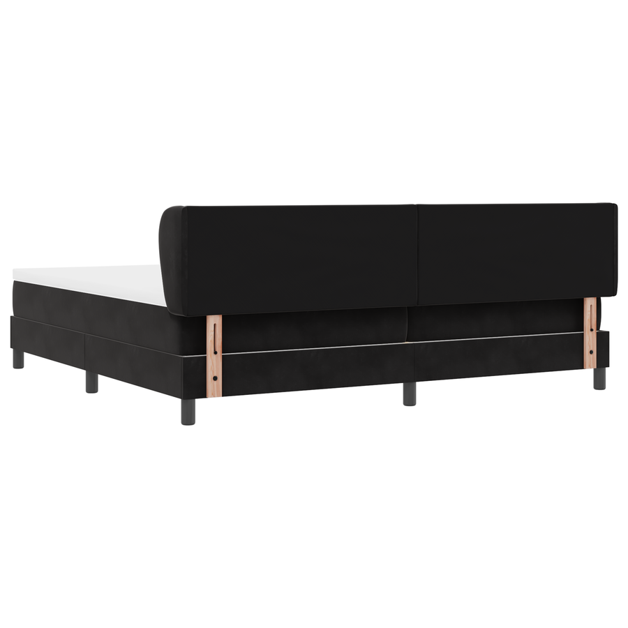 Boxspringbed met matras fluweel zwart 200x200 cm