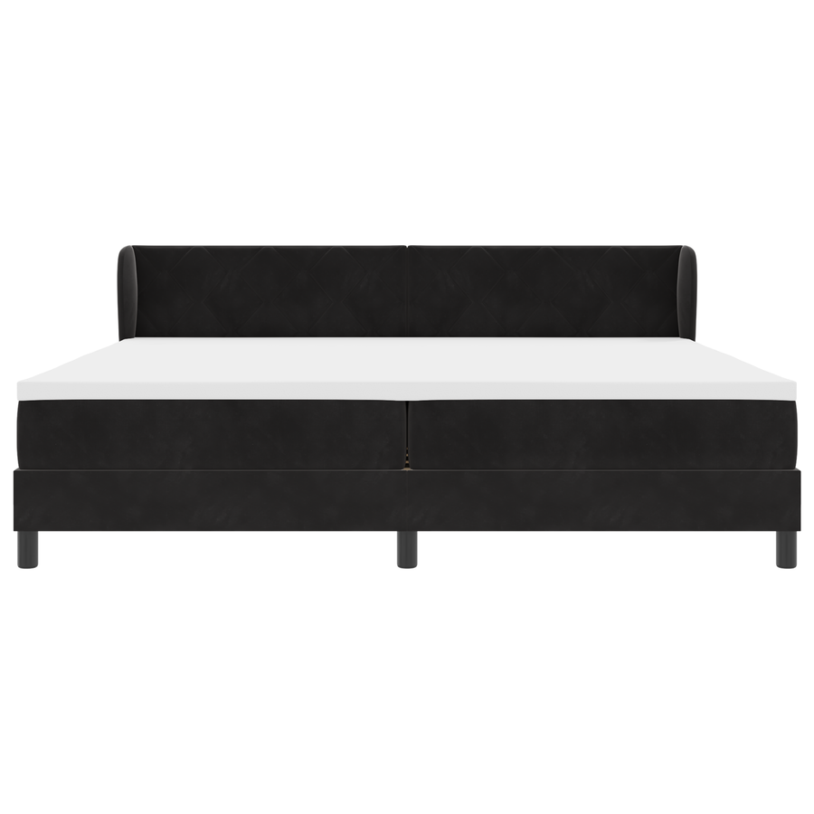Boxspringbed met matras fluweel zwart 200x200 cm