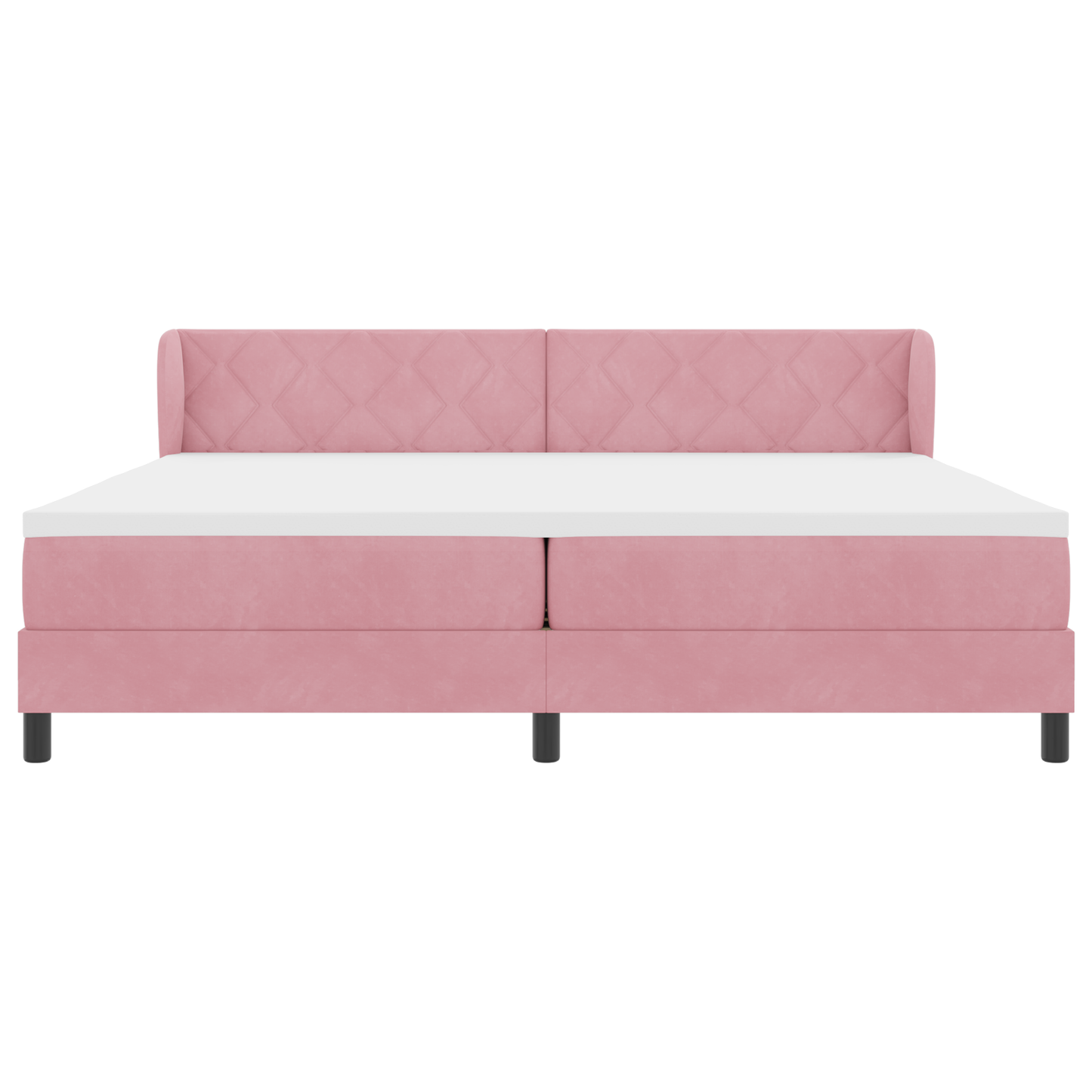 Boxspringbed met matras fluweel roze 200x200 cm
