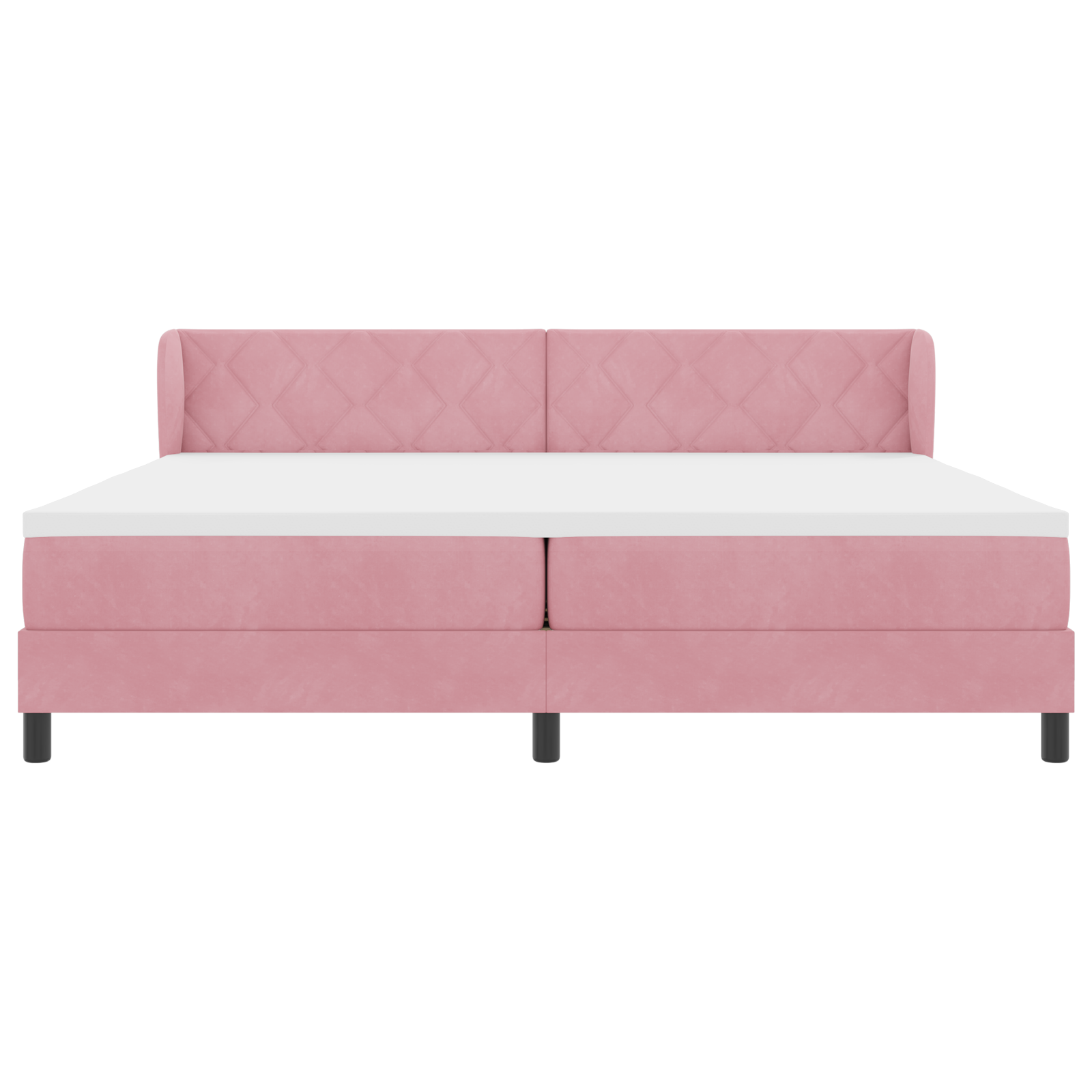 Boxspringbed met matras fluweel roze 200x200 cm