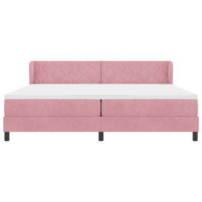 Boxspringbed met matras fluweel roze 200x200 cm