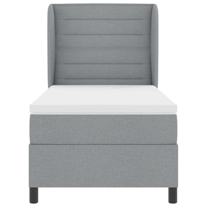 Boxspringbed met matras stof lichtgrijs 80x200 cm