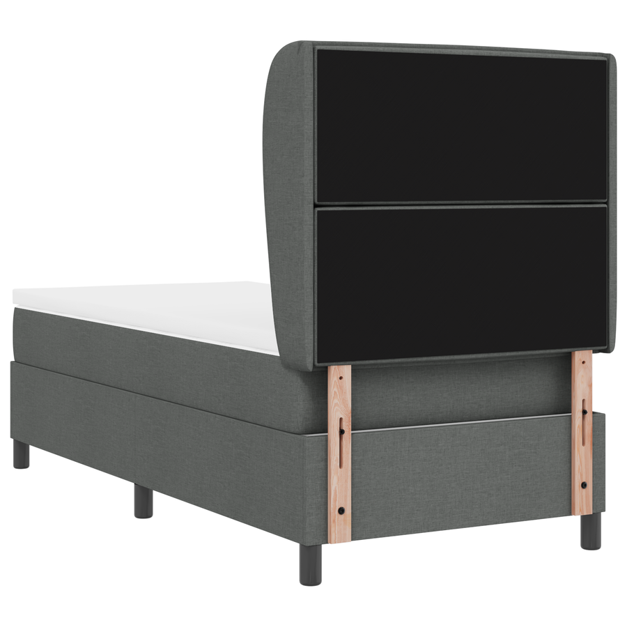 Boxspringbed met matras stof donkergrijs 80x200 cm