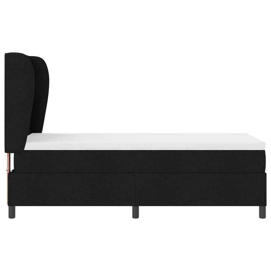 Boxspringbed met matras stof zwart 80x200 cm