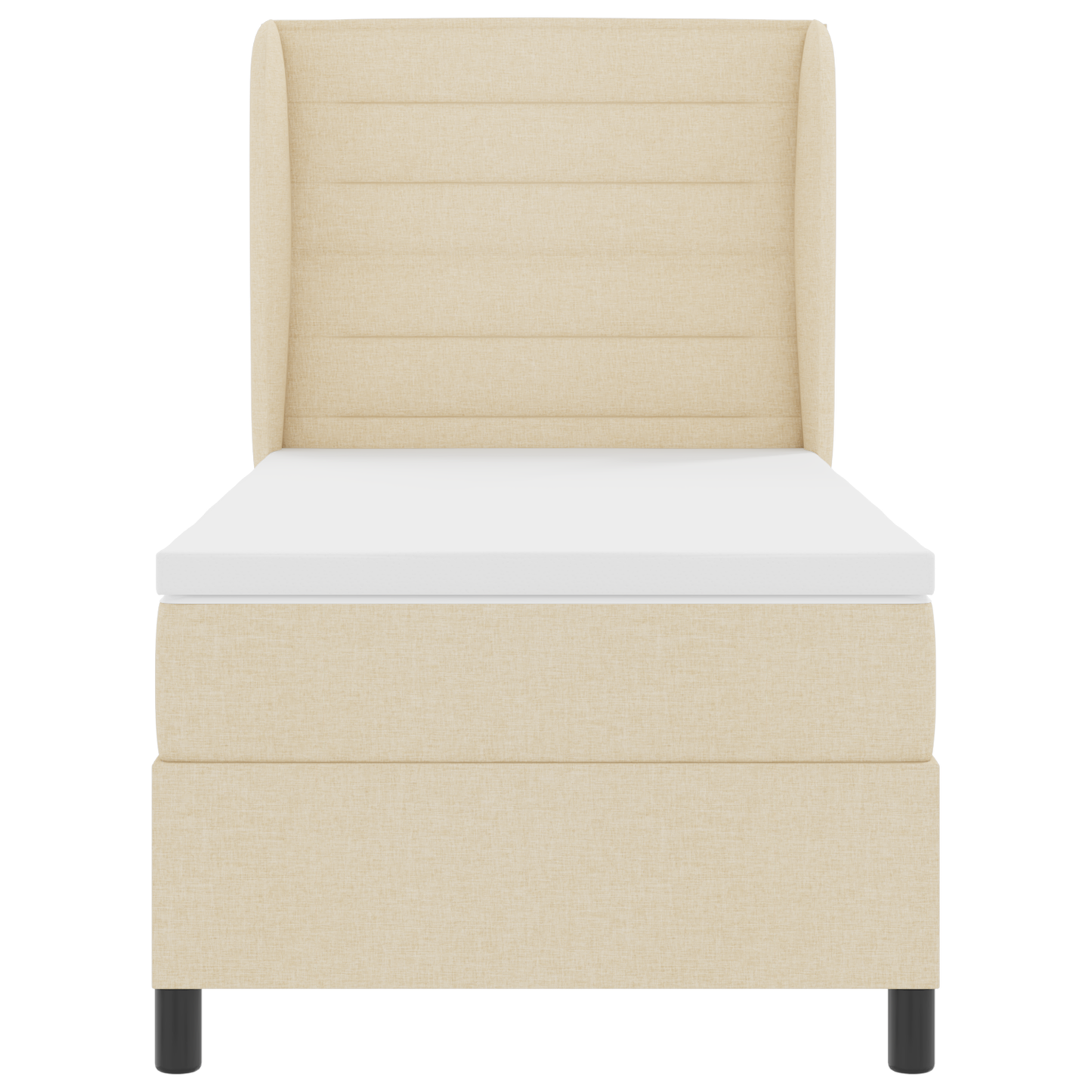 Boxspringbed met matras stof crèmekleurig 80x200 cm