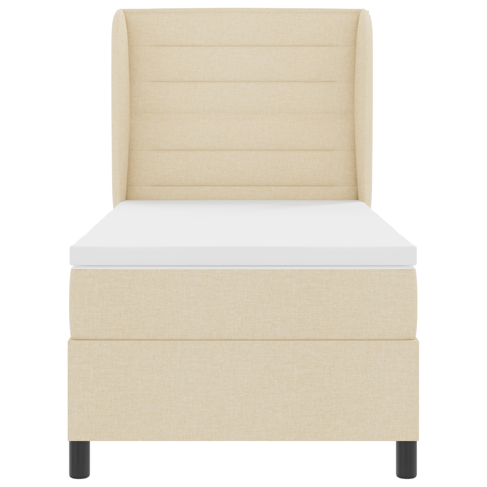 Boxspringbed met matras stof crèmekleurig 80x200 cm