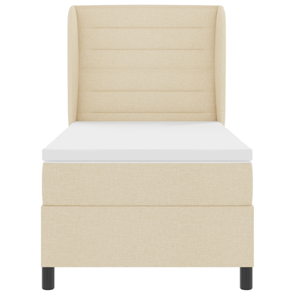 Boxspringbed met matras stof crèmekleurig 80x200 cm