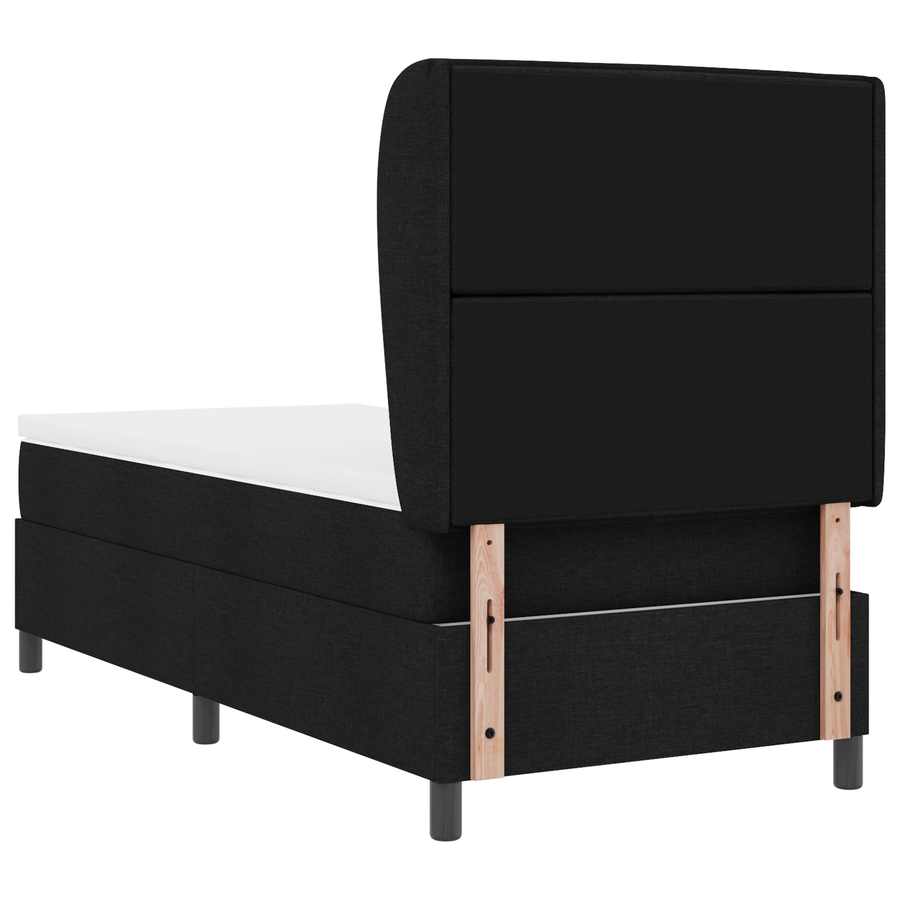 Boxspringbed met matras stof zwart 90x190 cm