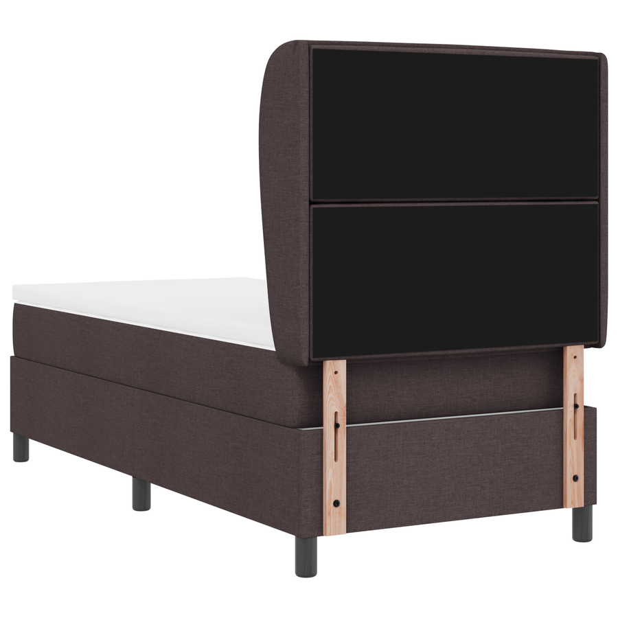 Boxspringbed met matras stof donkerbruin 90x190 cm