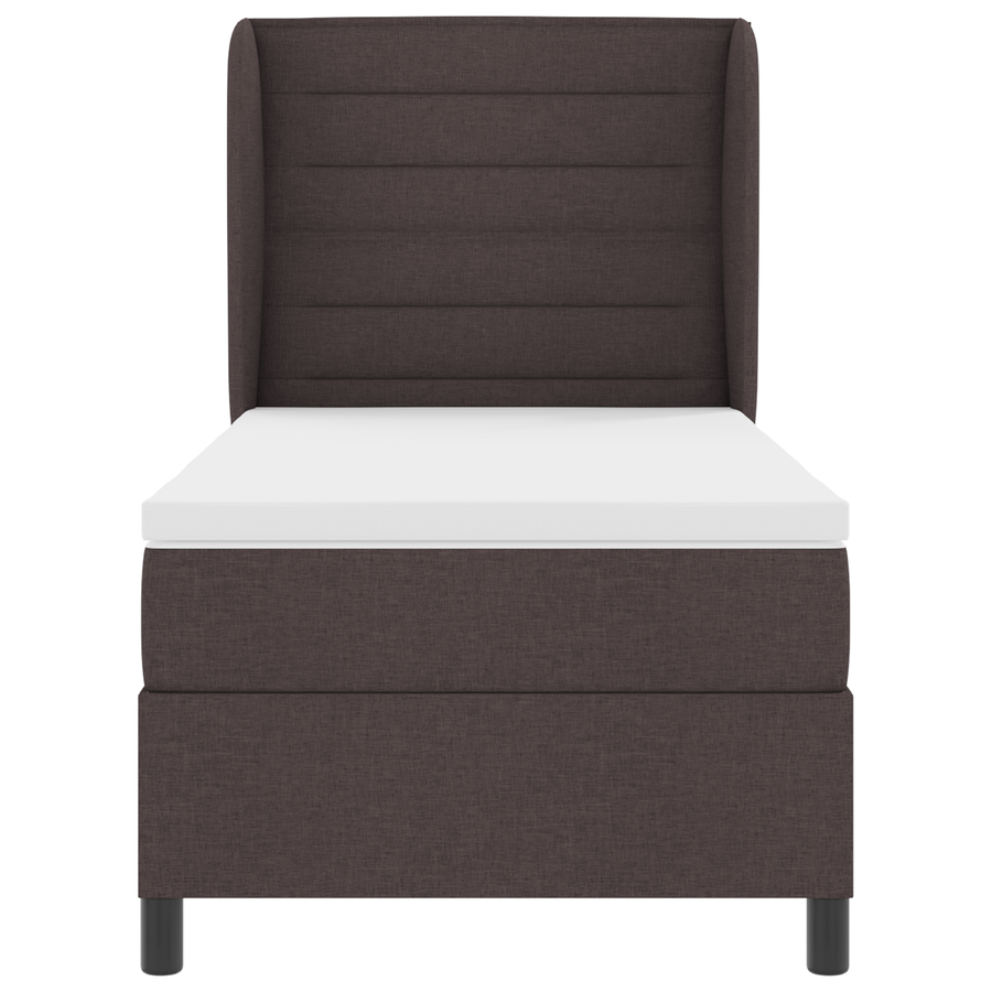 Boxspringbed met matras stof donkerbruin 90x190 cm