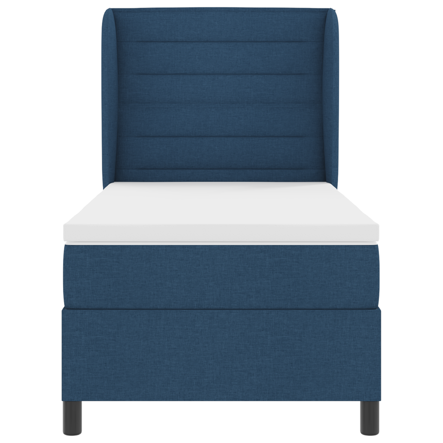 Boxspringbed met matras stof blauw 90x190 cm