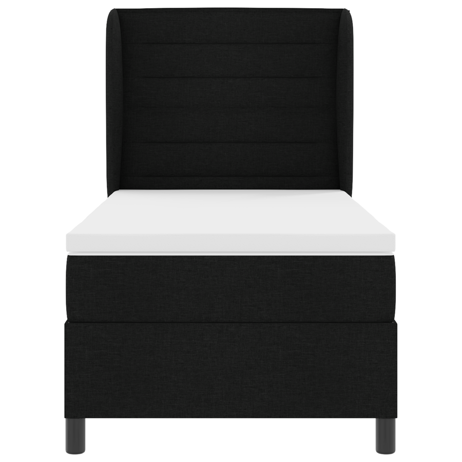 Boxspringbed met matras stof zwart 90x200 cm
