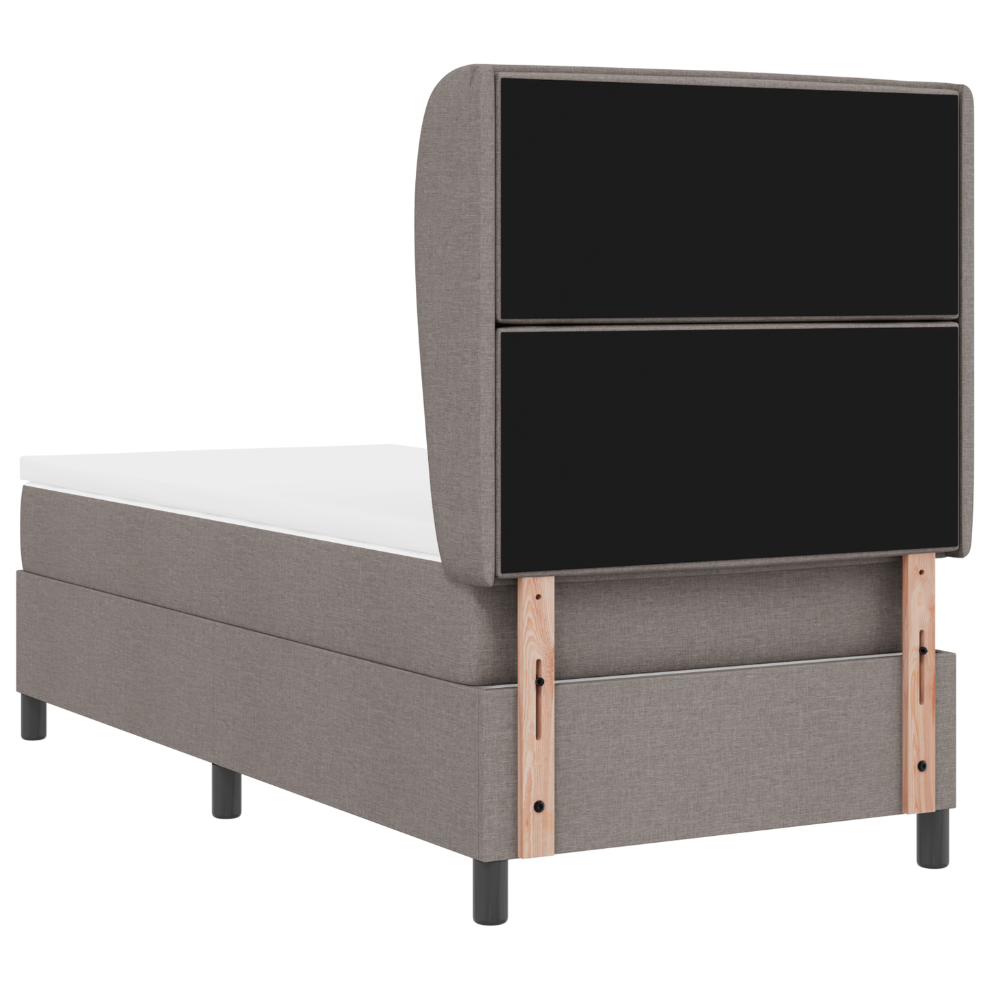Boxspringbed met matras stof taupe 90x200 cm