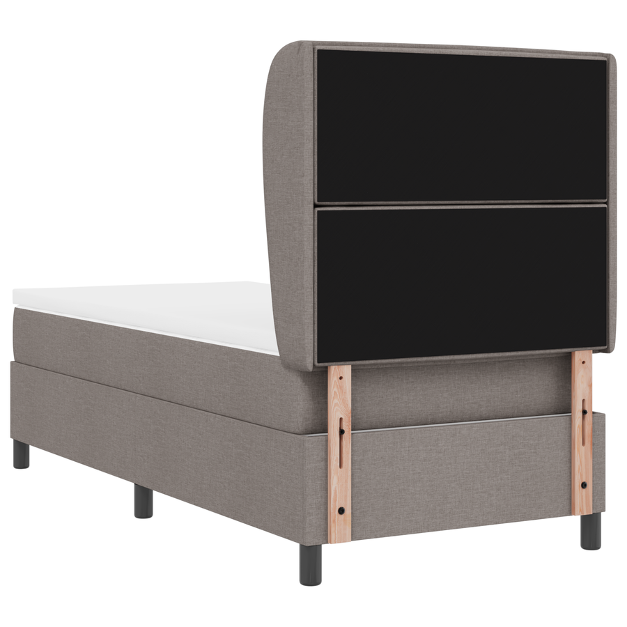 Boxspringbed met matras stof taupe 90x200 cm
