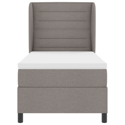 Boxspringbed met matras stof taupe 90x200 cm