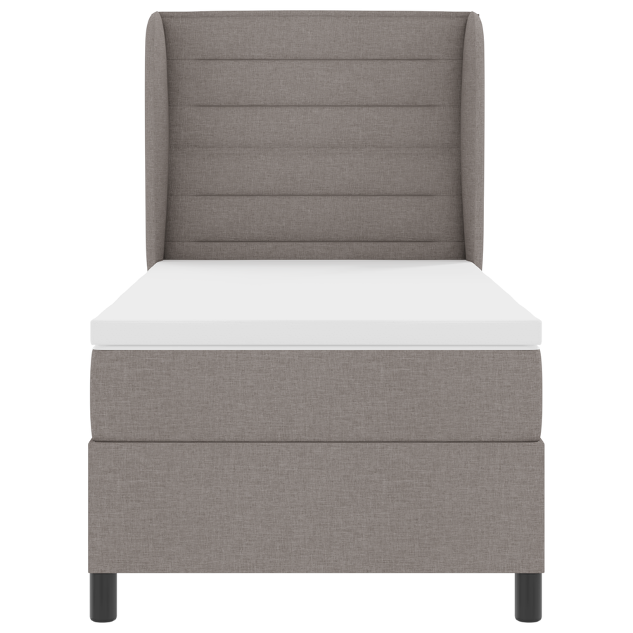 Boxspringbed met matras stof taupe 90x200 cm