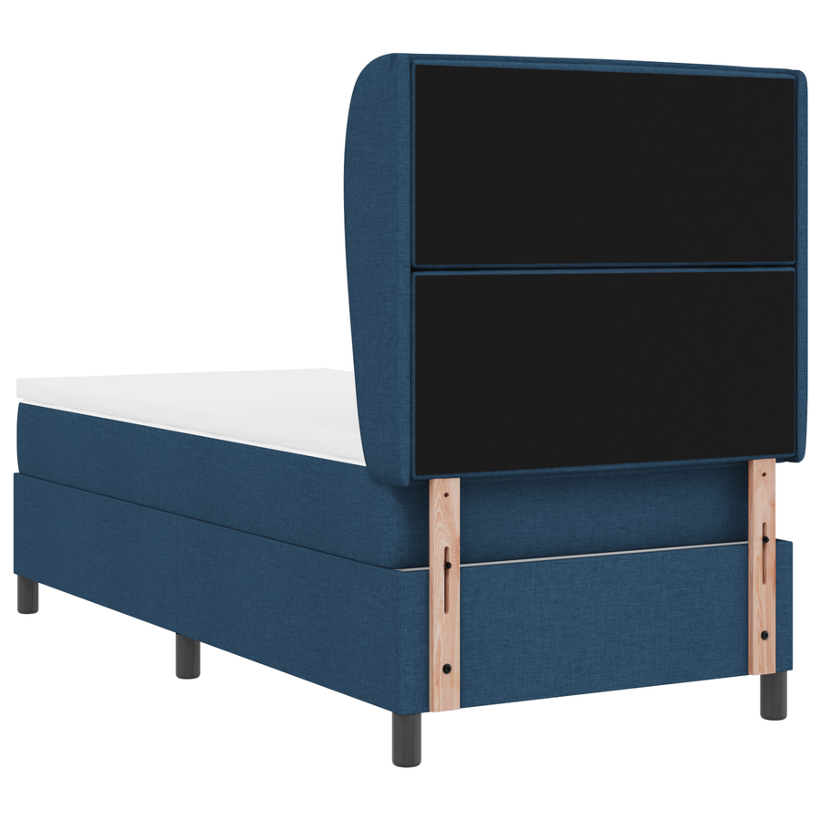 Boxspringbed met matras stof blauw 90x200 cm
