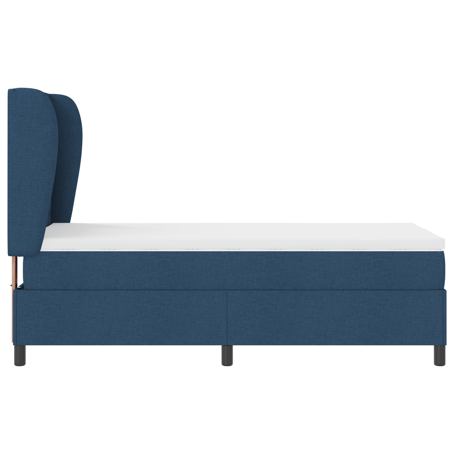Boxspringbed met matras stof blauw 90x200 cm