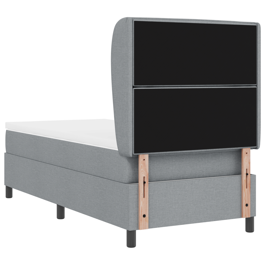 Boxspringbed met matras stof lichtgrijs 100x200 cm