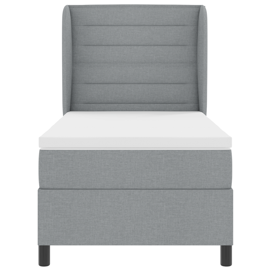 Boxspringbed met matras stof lichtgrijs 100x200 cm