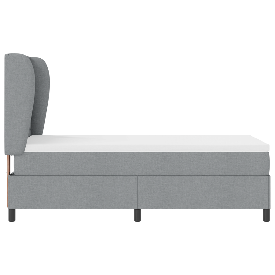 Boxspringbed met matras stof lichtgrijs 100x200 cm
