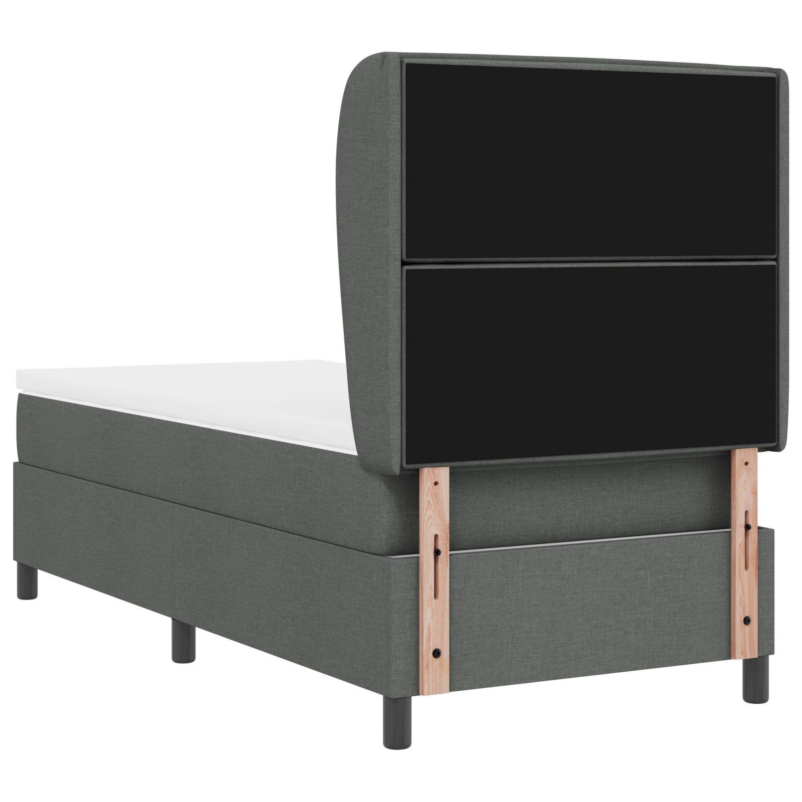 Boxspringbed met matras stof donkergrijs 100x200 cm