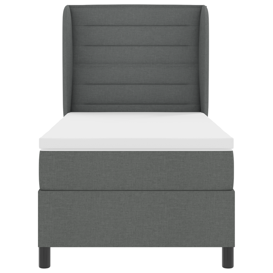 Boxspringbed met matras stof donkergrijs 100x200 cm