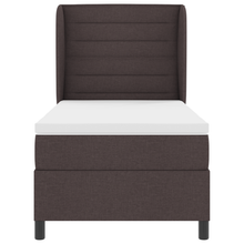 Boxspringbed met matras stof donkerbruin 100x200 cm