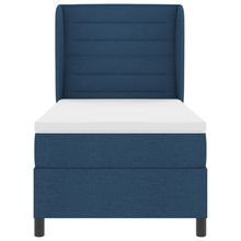Boxspringbed met matras stof blauw 100x200 cm