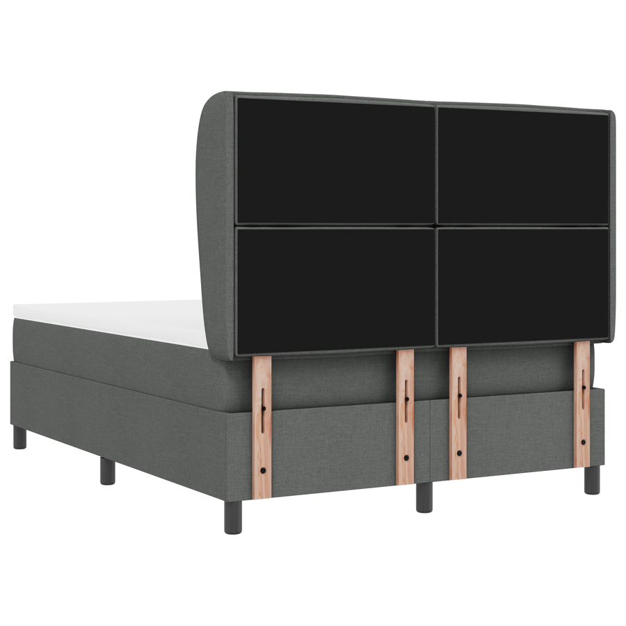 Boxspringbed met matras stof donkergrijs 140x190 cm