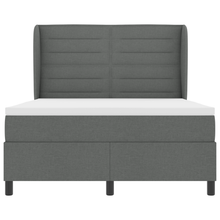 Boxspringbed met matras stof donkergrijs 140x190 cm