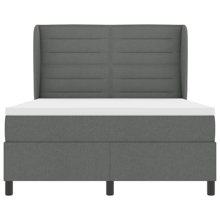 Boxspringbed met matras stof donkergrijs 140x190 cm
