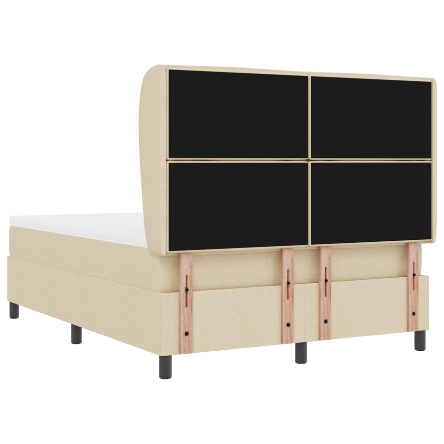 Boxspringbed met matras stof crèmekleurig 140x190 cm