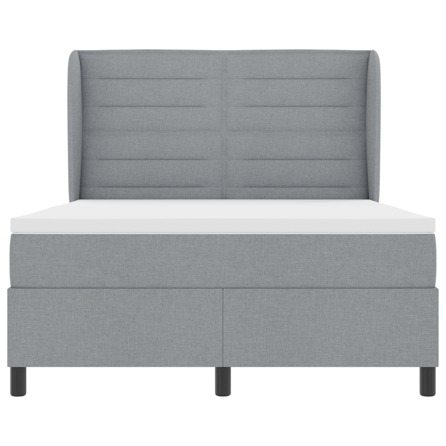 Boxspringbed met matras stof lichtgrijs 140x200 cm