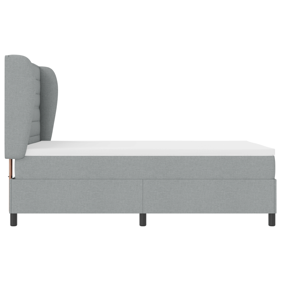 Boxspringbed met matras stof lichtgrijs 140x200 cm