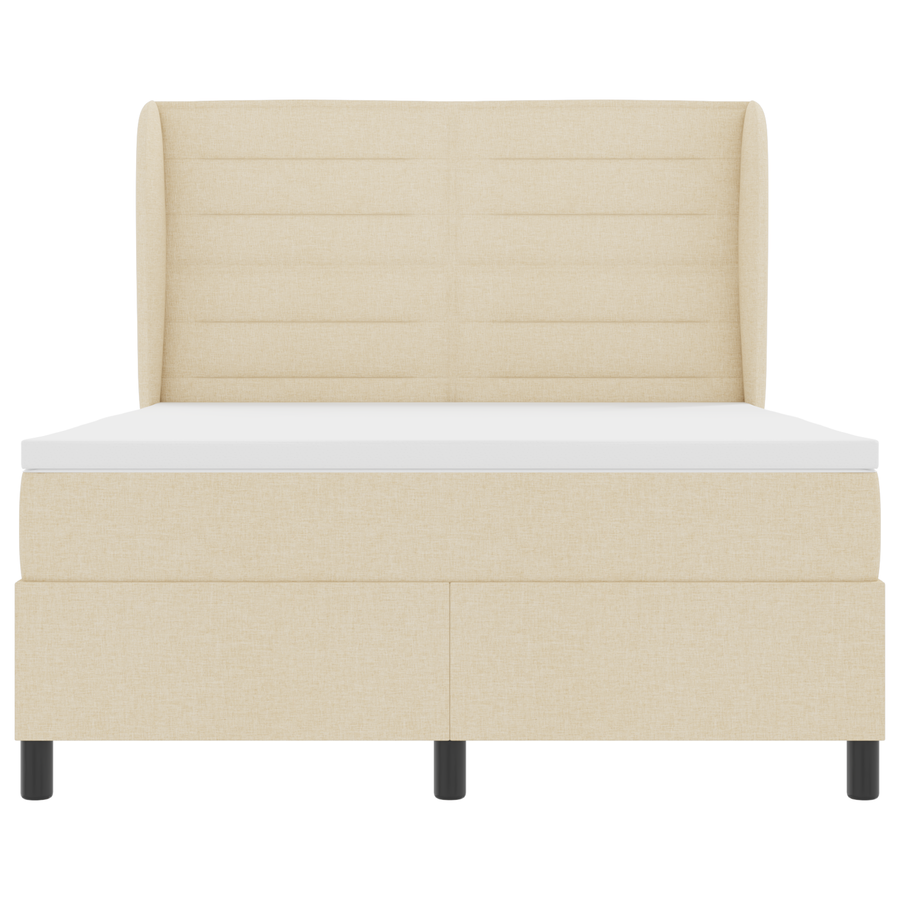 Boxspringbed met matras stof crèmekleurig 140x200 cm